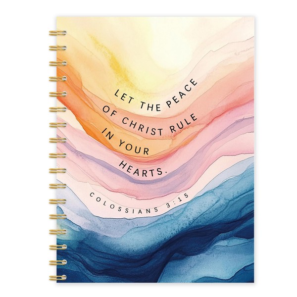 OTKBD Boho Sunshine River Christian Notebook, Bible Scripture Journal, Christian