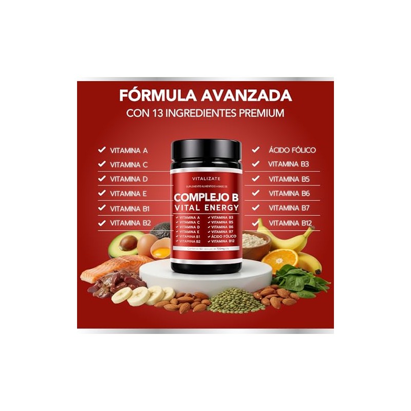 Complejo B Completo - Suplemento Potenciado - Incluye Vitaminas (B1,