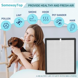 [1 PACK] XJ-3800 Filter Set Compatible with Surround Air Intelli-Pro XJ-3800 Air Purifer Filter Replacement Air Clenaer for Home, 2 Stages to Remove Odor, 2X H13 HEPA and 2X Activated Carbon Filters