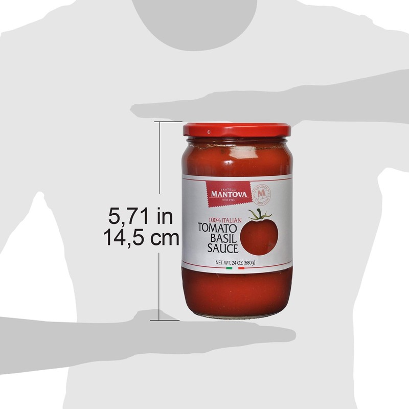 Mantova Italian Tomato Basil Sauce 24 ounce (Pack of 2),