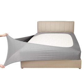 King/Cal King Silver Stretch Jersey Cover for Box Spring Bedskirt Ultra Soft and Wrinkle Resistant