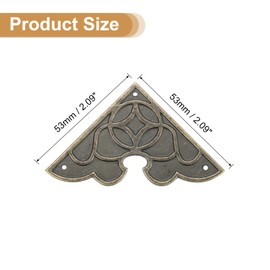 uxcell 4Pcs Vintage Flat Corner Bracket, 2.1" x 2.1" Metal Desk Corner Protectors Zinc Alloy Decorative Edge Cover with Mounting Nail for Furniture Jewelry Box Gifts Boxes, Bronze