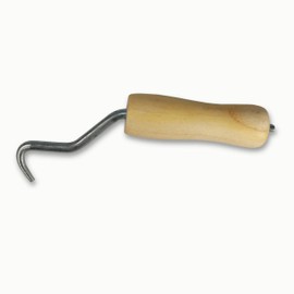 WOLF Manual Bar Tie Twister Tool w/Smooth Rotating Steel Hook & Contoured Wooden Grip Handle, 7" | Rebar Wire Twister | Ambidextrous | Construction