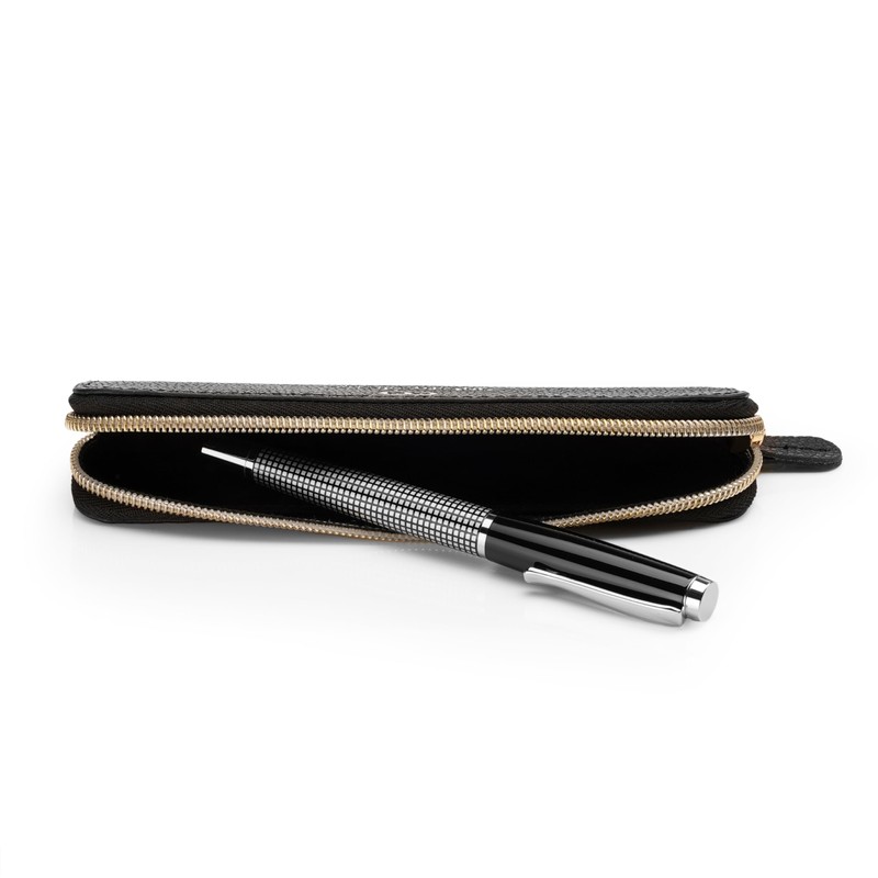 Antony Olivier Real Leather Pencil Case | Black Pen Pouch