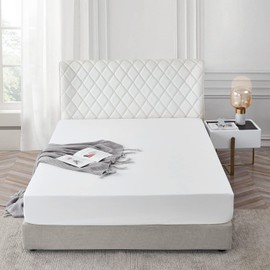 AR Ware King Size Bedding Fitted Sheets 100% Egyptian Cotton 300 TC, Breathable Extra Deep Fitted King Size Sheet, Hotel Quality 30 Cm (White)