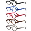 JOSCHOO 5 Pack Retro Round Reading Glasses Mini Small Comfortable