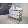 Large Wooden Workshop Bathroom 2-Way Bottle Rack, Silver, Approx. 10.4
