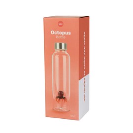 balvi Octopus Water Bottle 0.5 L with Stainless Steel Anti-Drip Cap Ideal for the Bedside Table or