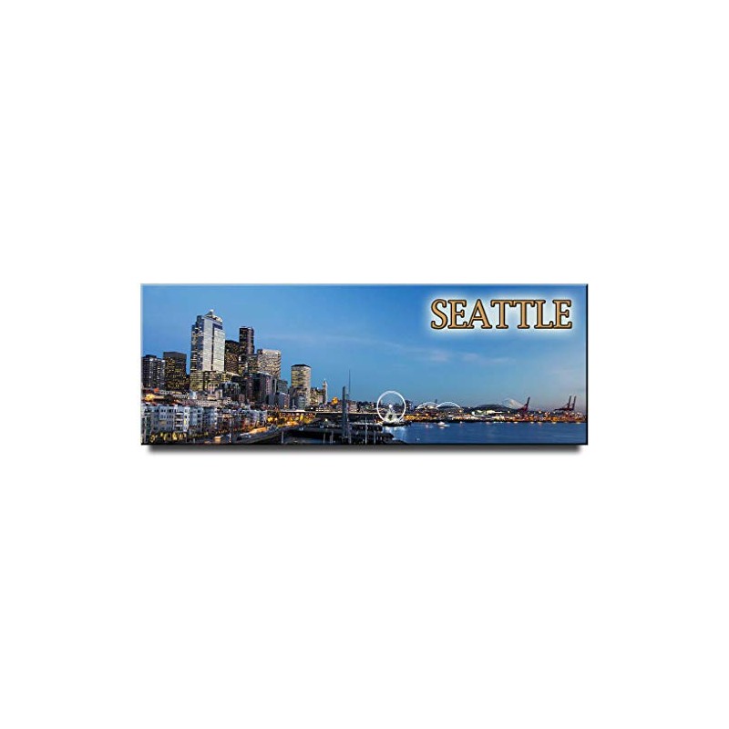 Seattle panoramic fridge magnet Washington travel souvenir