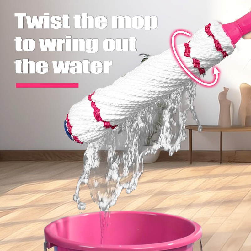 NEWE Self Wringing Twist Mop for Floor Cleaning, Upgraded 18-inch