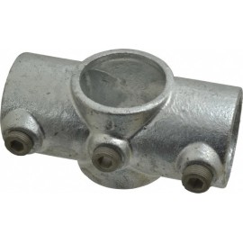Kee 1-1/2" Pipe, Two Socket Cross, Malleable Iron Cross Pipe Rail Fitting Gal...