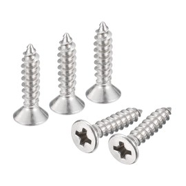 sourcing map #4x1/2" Flat Head Sheet Metal Screws, 50pcs Phillips Drive Wood Screws 304 Stainless Steel Self Tapping Screws