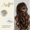 Mulzile 4 Pieces Rhinestone Hair Clips Gold Leaf Wedding Hair