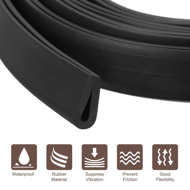 uxcell U Channel Edge Trim, 3.3ft Length Rubber Guard Seal