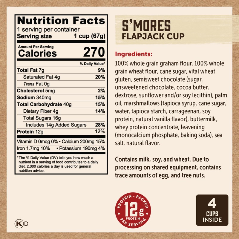 Kodiak Cakes Protein Pancake On The Go Flapjack Cups Mix;