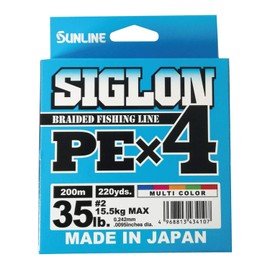 Sunline PEx4 Line Sigron PEx4 668.4 ft (200 m) 5 Colors, No. 2, 35LB, J
