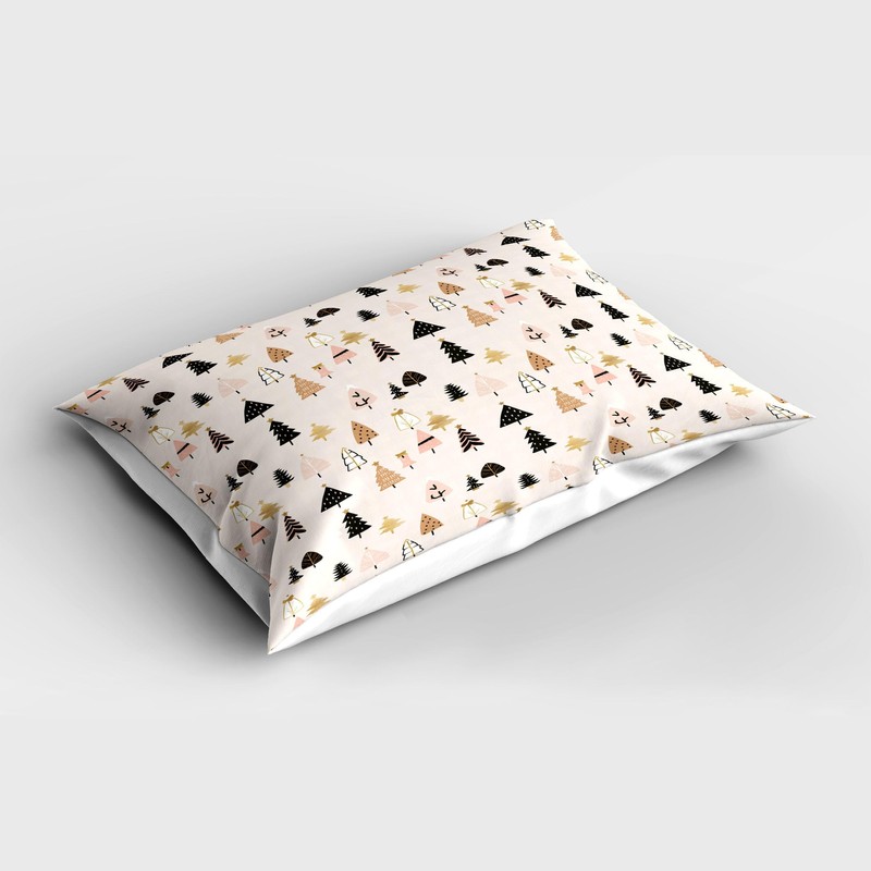 Lunarable Christmas Pillow Sham Set of 2, Minimalistic Delicate Modern