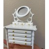Miniature Dollhouse Dresser with Mirror, White, 4-Drawer, 1:12 Scale, 3.75x2x6