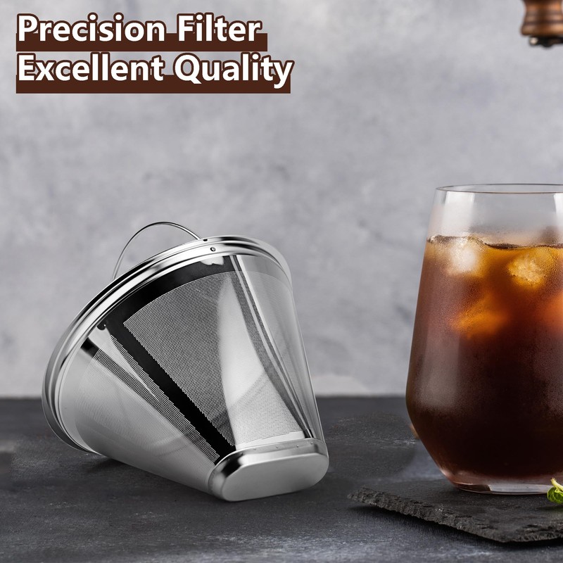 Coffee Filter Compatible with Cuisinart Coffee Maker, Permanent Stainless Cone
