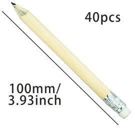 40 Pieces Pencils with Rubbers Half Pencils Small Pencils Mini Pencils for Writing Drawing