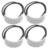 SAFIGLE 4Pcs Sparkling Rhinestone Hair Ties Elastic Crystal Scrunchies for