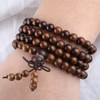 Mookaitedecor elastic wood bracelet with 108 beads, Buddhist, Tibetan prayer