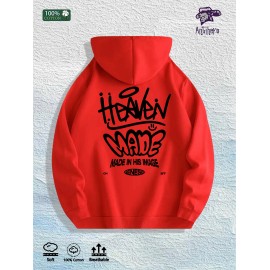 Heaven Made Graphic Hoodie 100% Cotton US Warehouse 7 ColorsColor: Red, Size: 2 XL