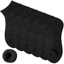 Dress Cici Extra Low Cut Cushioned Training Ankle Socks for Men (6 Set: 6 Black)