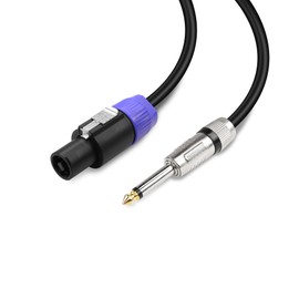 PNGKNYOCN Speakon to 1/4 TS Speaker Cable,NL2FC 2 Pin Speakon Male to 6.35mm (1/4") Mono Male Audio Amplifier Speaker Cord（2M/6.6FT）