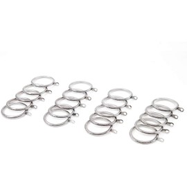 Gcurtain 20 Pack Metal Curtain Rings with Eyelet, 30mm Internal Diameter, Fits up to 20mm Curtain Rod (Chrome)