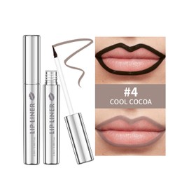 Erinde Peel-Off Delineador de Labios, Delineador de Labios de Larga Duración y Resistente al Agua, Lápiz de Labios Mate Despegable, Tinte de Labios Peel-Off Tatuaje, Apto para todo tipo de pieles, #4 Cool Cocoa