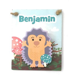 Benjamin Children's Magnetic mini Clip Board school reminders reminder on Fridge wall plaque with spring peg with Funny Faced Hedgehog