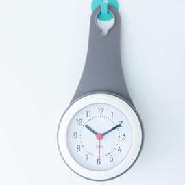 tasu Splashproof Clock, 2-Way Drop Clock, Gray, Scandinavian Interior, Analog Clock (Bath, Washroom) (Gray)