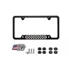 BLVD Mini Cooper Checkered Flag Black License Plate Frame Including