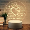 QYMCAT Sister Gifts - to My Sister Night Light, Gifts for Sister on Birthday Mothers Day Graduation, Sisters Gifts from Sister Brother, Engraved Night Lamp