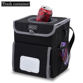 Eco Hygieia All-in-One Car Trash Can with Removable Leakproof Interior Liner, Adjustable Tissue Holder & Straps