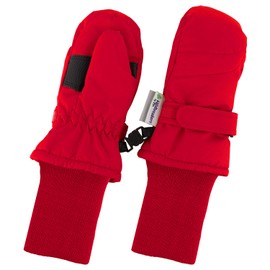 Zelda Matilda Thinsulate - Guantes impermeables de invierno para niños pequeños y bebés, Nuevo puño largo Xtra - Rojo, 1-2 Años, WB-LCM-XS-NRD
