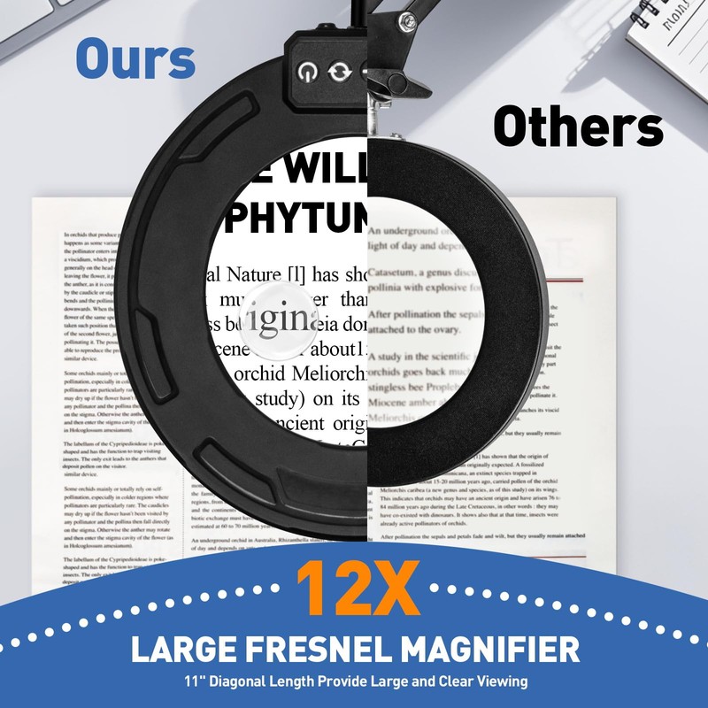 HITTI Ultra Long 12X & 30X Magnifying Glass with Light