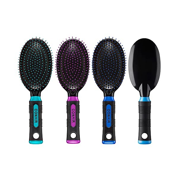 Conair Pro Hair Brush with Wire Bristle, Cushion Base, Colors May Vary