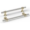 goldenwarm 10 Pack Brushed Satin Nickel Kitchen Handles 128mm Hole