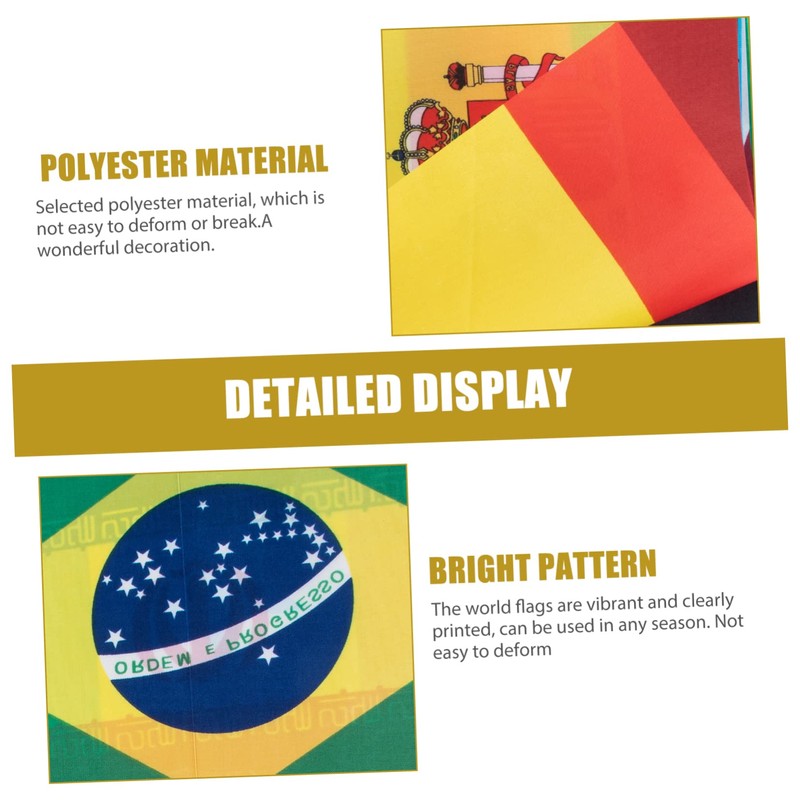 Kisangel 3pcs 32 String International Flags 32 Countries String Flags