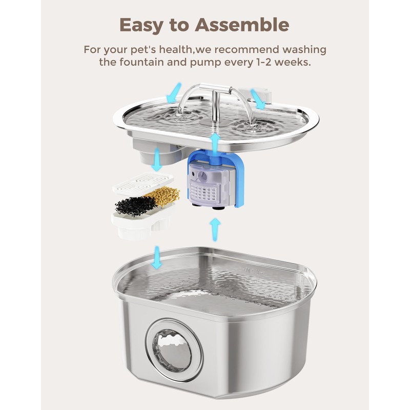 Cat Water Fountain Replacement Water Pump - Quiet Replacement Pump