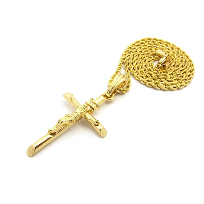 CBC Crown Religion Cross Jesus Crucifix Pendant in 18"/20"/24" Rope,