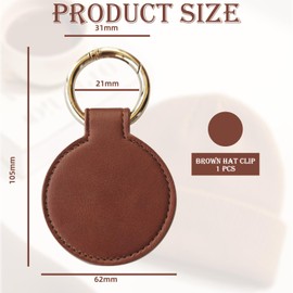 Artomnivera Hat Clip, Magnetic Hat Clip for Travel,Stylish PU Hat Clip Holder Outdoor for Sun Hat, Bag Wide Brim Hat Clip, Hat Holder Bag Hat Clip (Brown)