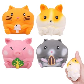 3PCS Random Animal Squishies Stress Balls for Adults Kids Sugar Ball Malt,Thick Glue/Gel Syrup Molasses Stretch Ball - Ultra Squishy and Moldable Slow Rise Relaxing Sensory Fidget Stress Toy (3pcs)