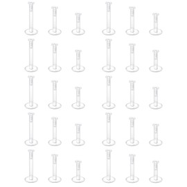 D.Bella Clear Earrings Plastic Earrings for Work Surgery Sports 16g Clear Cartilage Earrings Stud Plastic Helix Tragus Earring Piercing Retainer Clear Lip Rings Labret Retainers 6mm 8mm 10mm