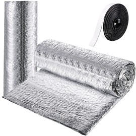 Frienda Double RV Door Window Shade Cover Blackout Reflective Insulation Roll 23.6x181 Inches Aluminum Foil Insulation Kit for Rv Garage Roof Door Window Skylight Shade(Silver)