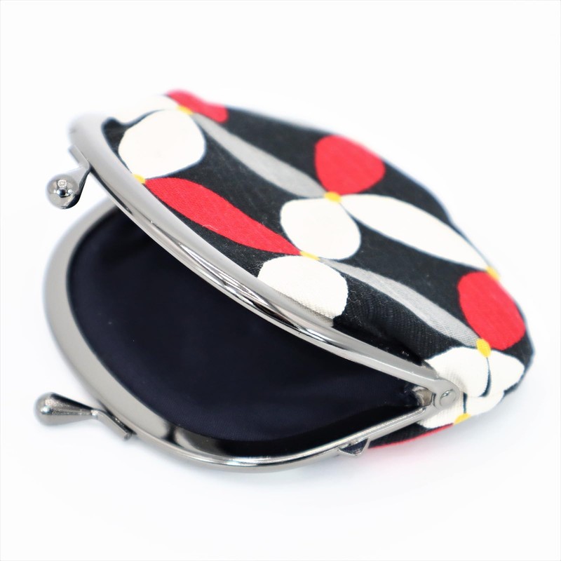Round Coin Purse, Cloisonne, Red, Black, Made in Japan, Black,