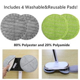 GOBOT Electric Mop Pads 2 Piece Gray and 2 Piece Green for G29 G28 G26 Model and Other Model,Suitable for Replacement with Diameter of 6.3 inches mop Pads