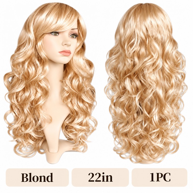 Long Wavy Blonde Wig for Cosplay & Parties – 22in